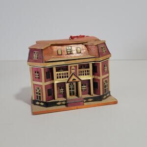 Vintage Wheat Straw House Christmas Ornament